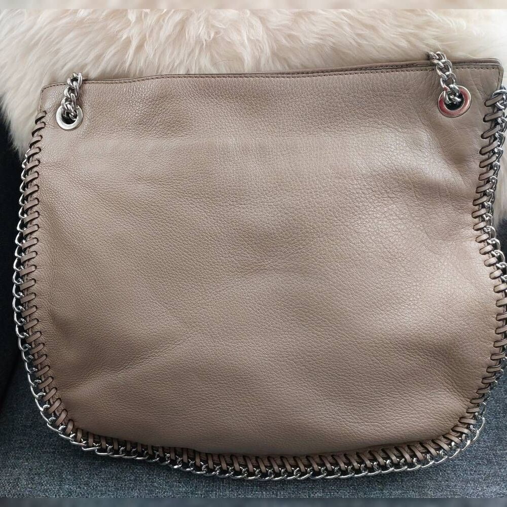 Michael Kors Chelsea Large Shoulder Bag | Dark Dune Leather Chain Detail Tote - Picture 6 of 15